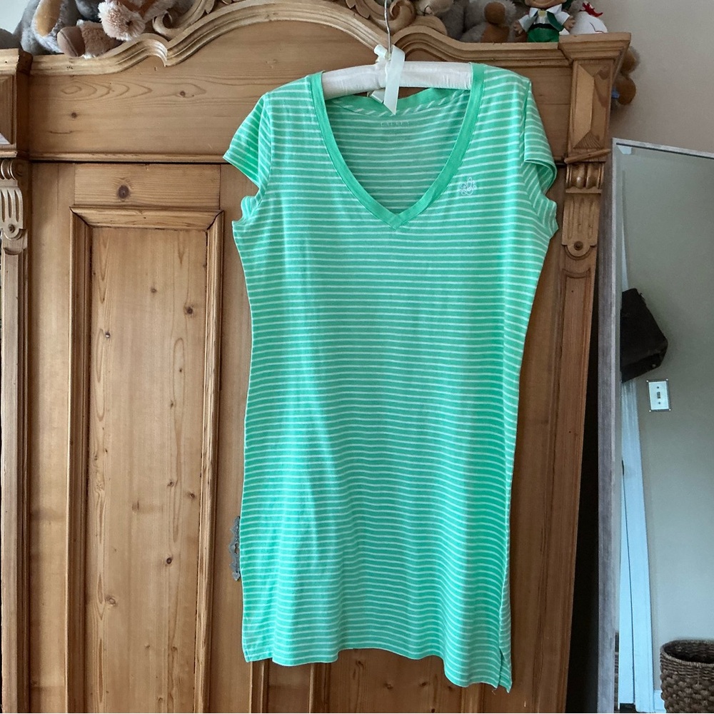 Ralph Lauren Mint and White Striped Tee shirt Dress